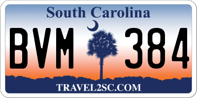 SC license plate BVM384