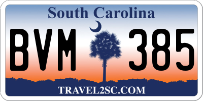 SC license plate BVM385