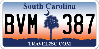 SC license plate BVM387