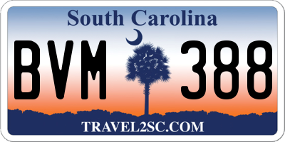 SC license plate BVM388