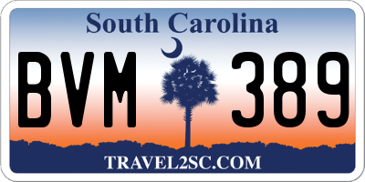 SC license plate BVM389