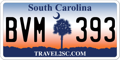 SC license plate BVM393