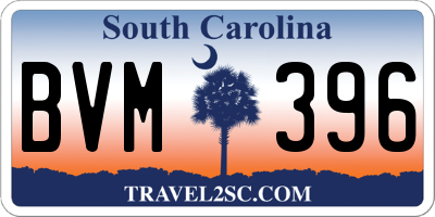 SC license plate BVM396