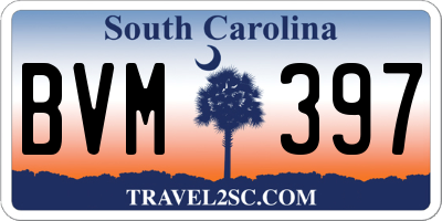 SC license plate BVM397