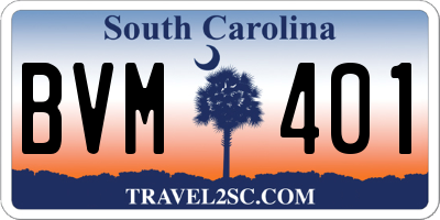 SC license plate BVM401