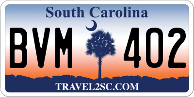 SC license plate BVM402