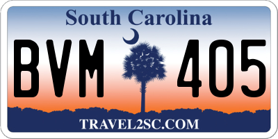 SC license plate BVM405