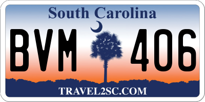 SC license plate BVM406