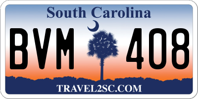 SC license plate BVM408