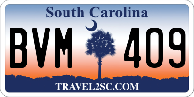 SC license plate BVM409