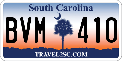 SC license plate BVM410