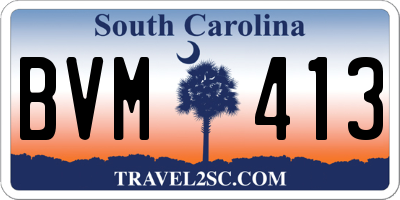 SC license plate BVM413