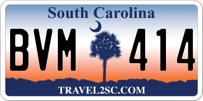 SC license plate BVM414