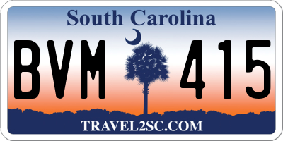 SC license plate BVM415