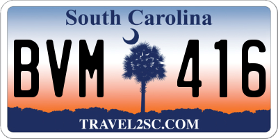 SC license plate BVM416