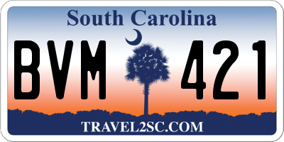 SC license plate BVM421