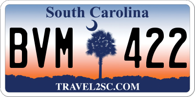 SC license plate BVM422