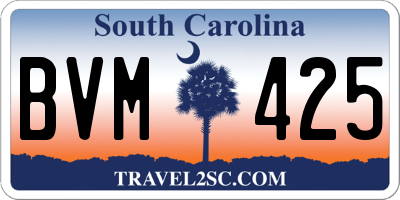 SC license plate BVM425