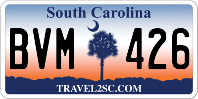 SC license plate BVM426