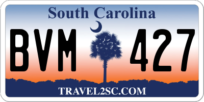 SC license plate BVM427