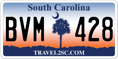 SC license plate BVM428