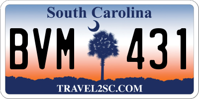 SC license plate BVM431