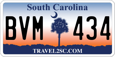 SC license plate BVM434