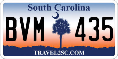 SC license plate BVM435