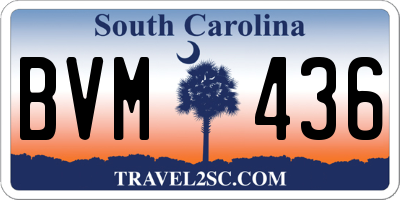 SC license plate BVM436