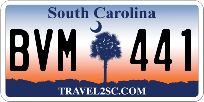 SC license plate BVM441