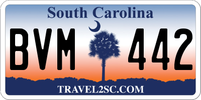 SC license plate BVM442