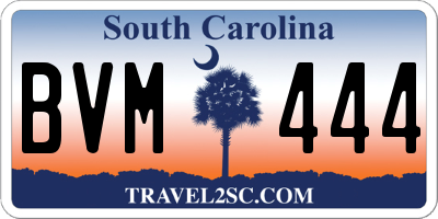SC license plate BVM444