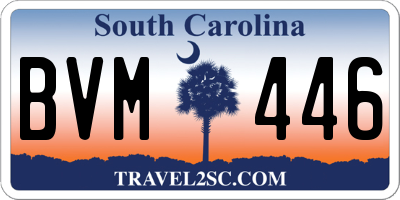 SC license plate BVM446