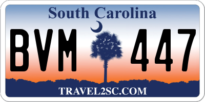 SC license plate BVM447