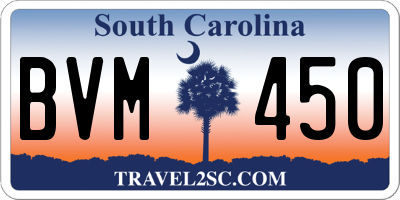 SC license plate BVM450