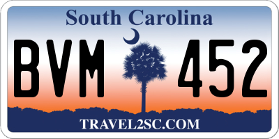 SC license plate BVM452
