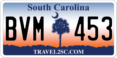 SC license plate BVM453