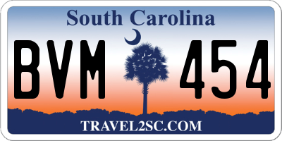 SC license plate BVM454