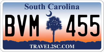 SC license plate BVM455