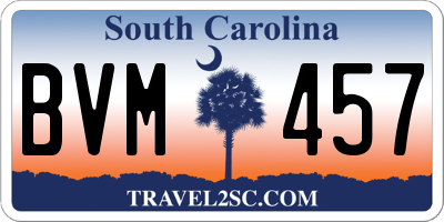 SC license plate BVM457