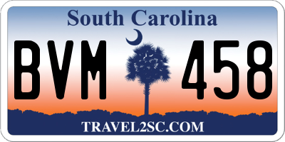 SC license plate BVM458