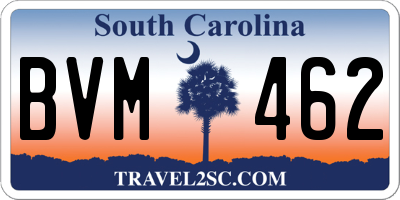 SC license plate BVM462
