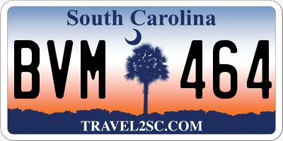 SC license plate BVM464