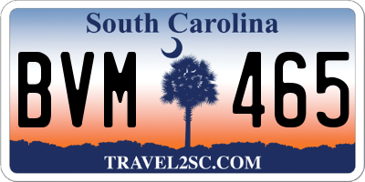 SC license plate BVM465