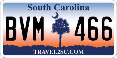SC license plate BVM466