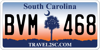 SC license plate BVM468