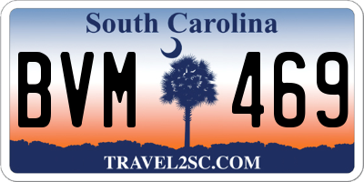 SC license plate BVM469