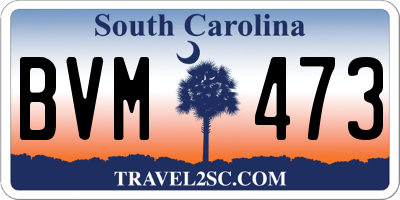 SC license plate BVM473