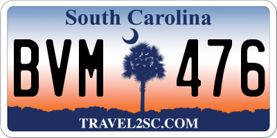 SC license plate BVM476