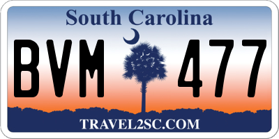 SC license plate BVM477